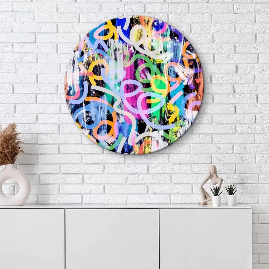 carta da parati Motivo colorato con cerchi bianchi e blu nr. r37145