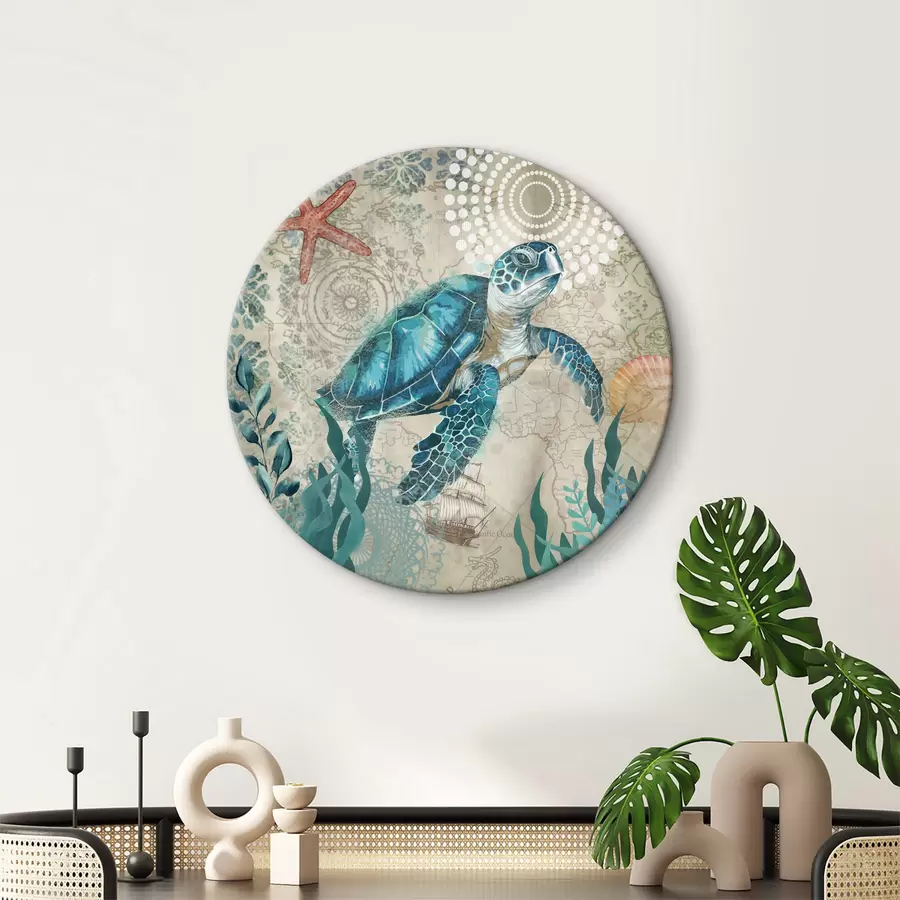 carta da parati Tartaruga marina blu che nuota nell'oceano nr. r37151