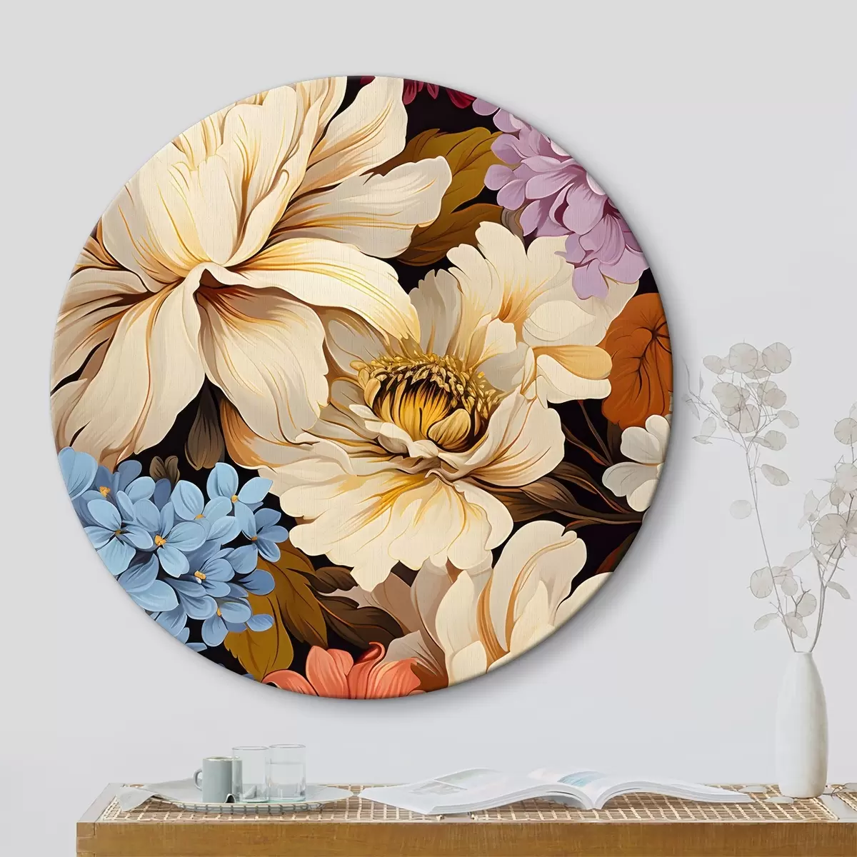 Quadri rotondi Primo piano di fiori r37155