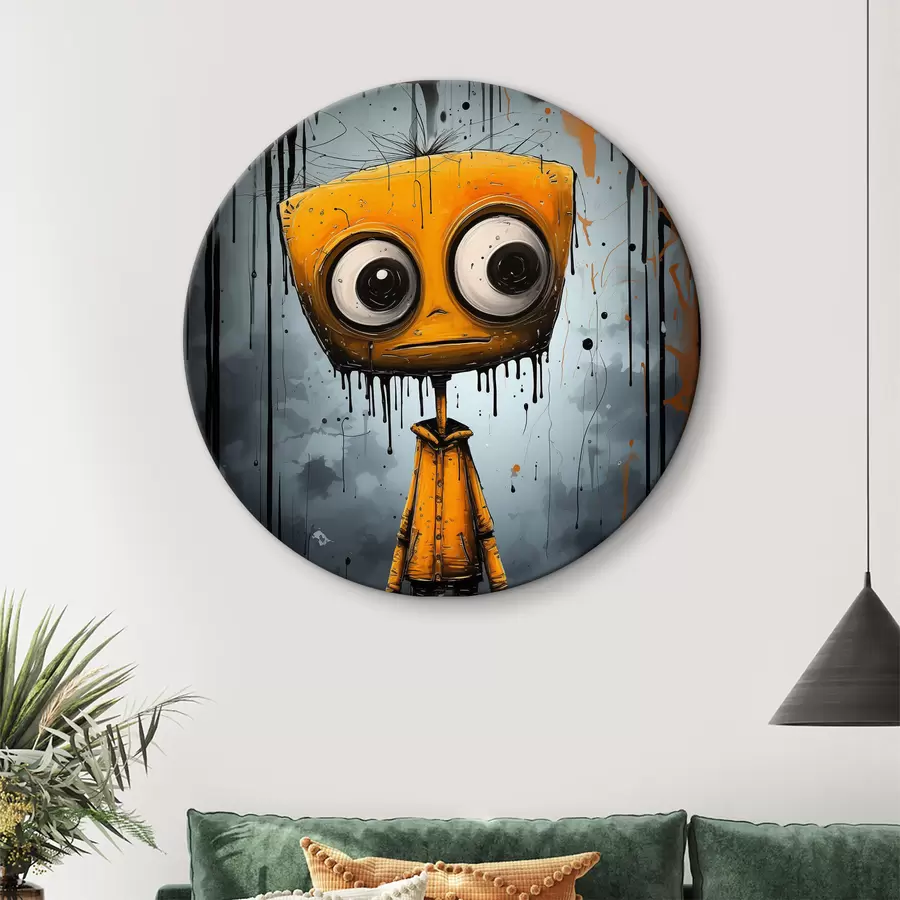 carta da parati Personaggio dei cartoni animati con testa quadrata e occhi grandi nr. r37254