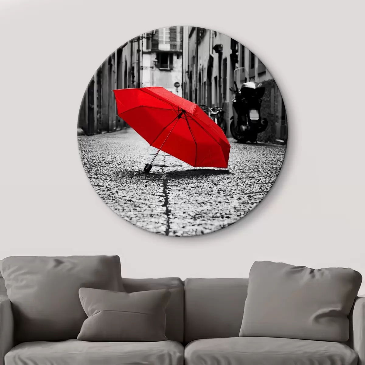 Quadri rotondi Ombrello rosso r37299