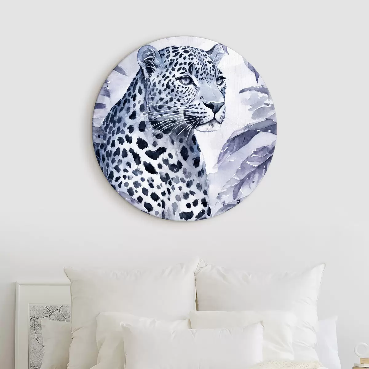 Quadri rotondi Acquerello di un leopardo r37341v1
