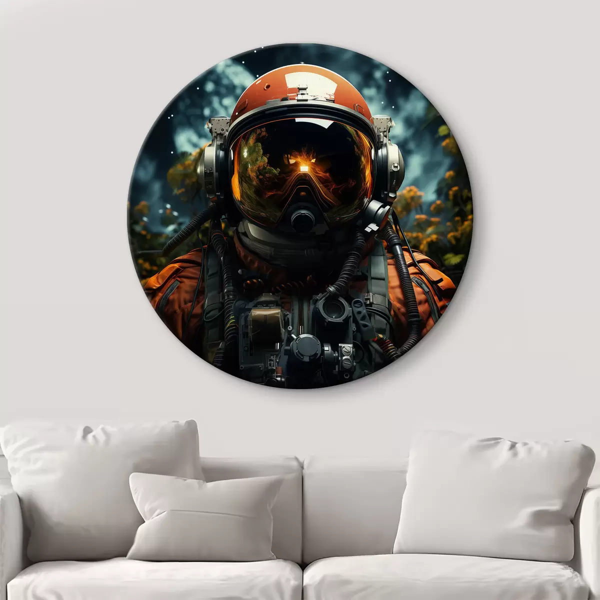 Quadri rotondi Persona con tuta da astronauta r37389