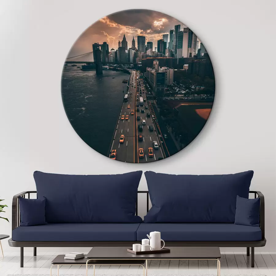 carta da parati Ponte sull'acqua con auto ed edifici sullo sfondo nr. r37482