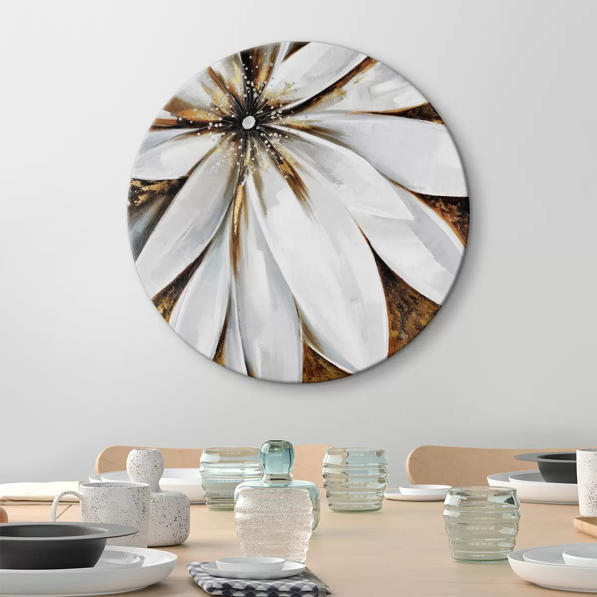 Quadri rotondi Dipingere un fiore r37493