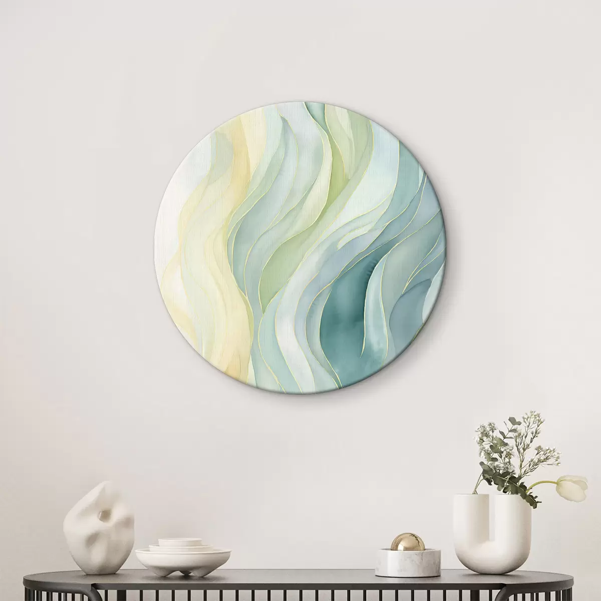 Quadri rotondi Colori uniformi in una delicata armonia r37504