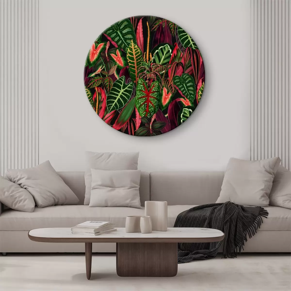 Quadri rotondi Foglie tropicali r37570