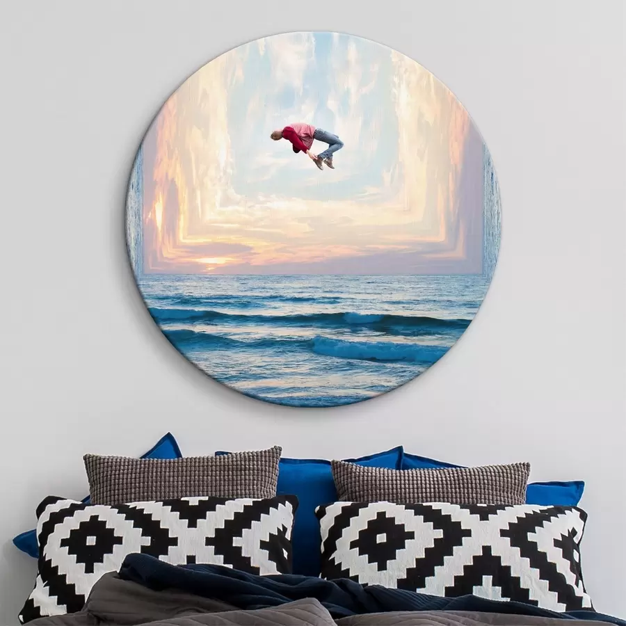 carta da parati Un uomo che salta in aria sull'acqua nr. r37786