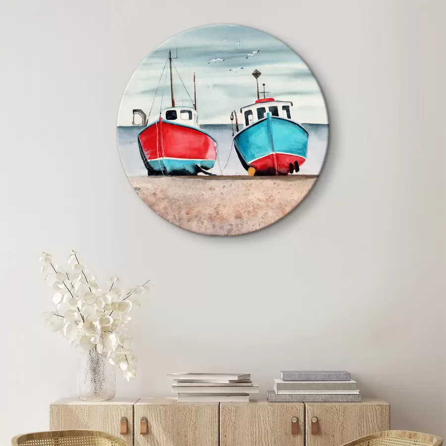 carta da parati Tre barche appoggiate sulla riva nr. r37787