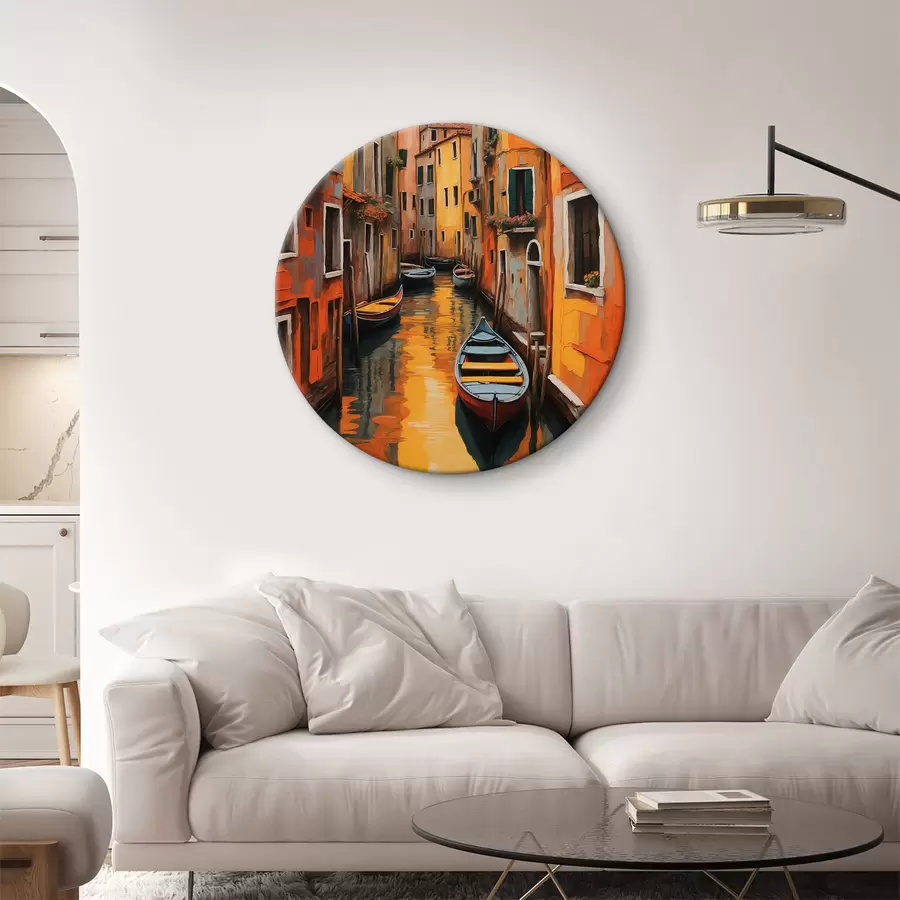 carta da parati Barca nel canale tra gli edifici nr. r37790
