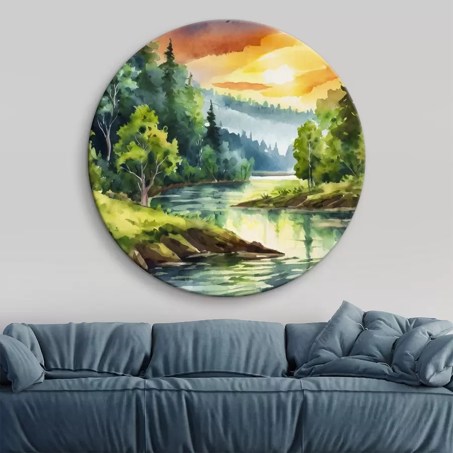 carta da parati Acque calme sotto un cielo colorato nr. r37951