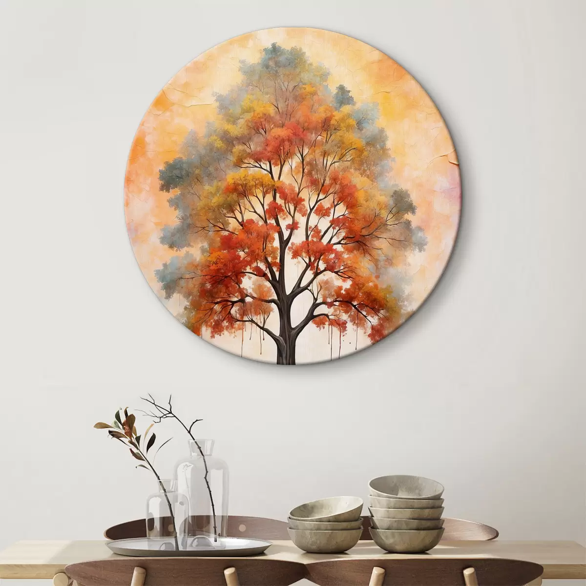 Quadri rotondi Albero d'autunno r38063
