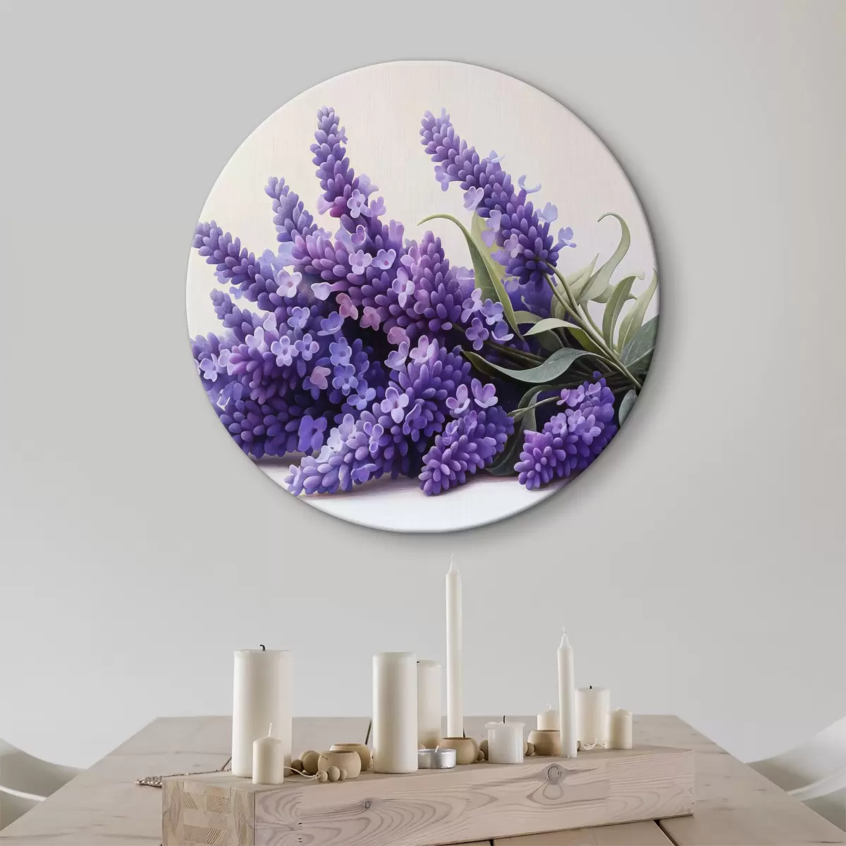 Quadri rotondi Bouquet di fiori viola r38082