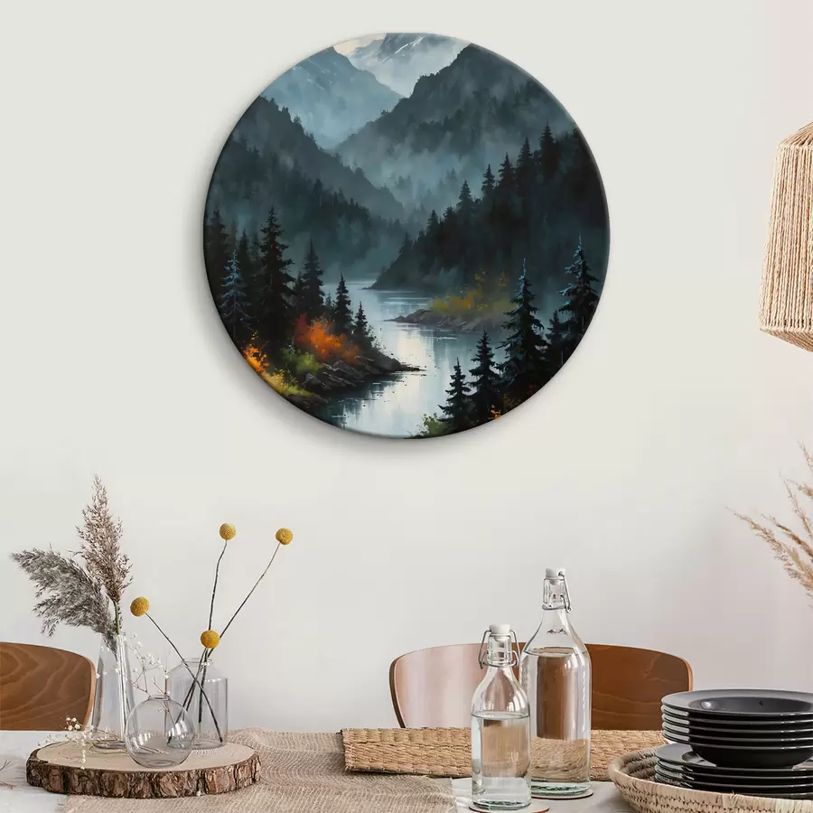 carta da parati Un fiume che scorre in una valle di montagna nr. r38096