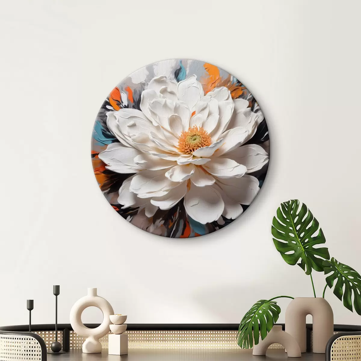 Quadri rotondi Fiore d'olio r38097