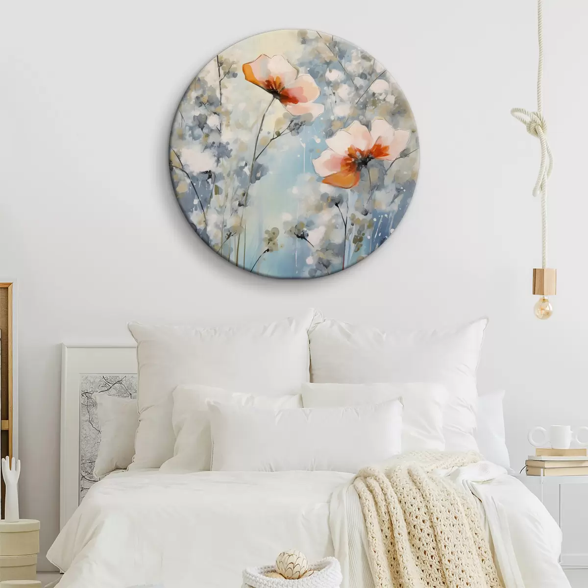Quadri rotondi Fiori astratti r38105