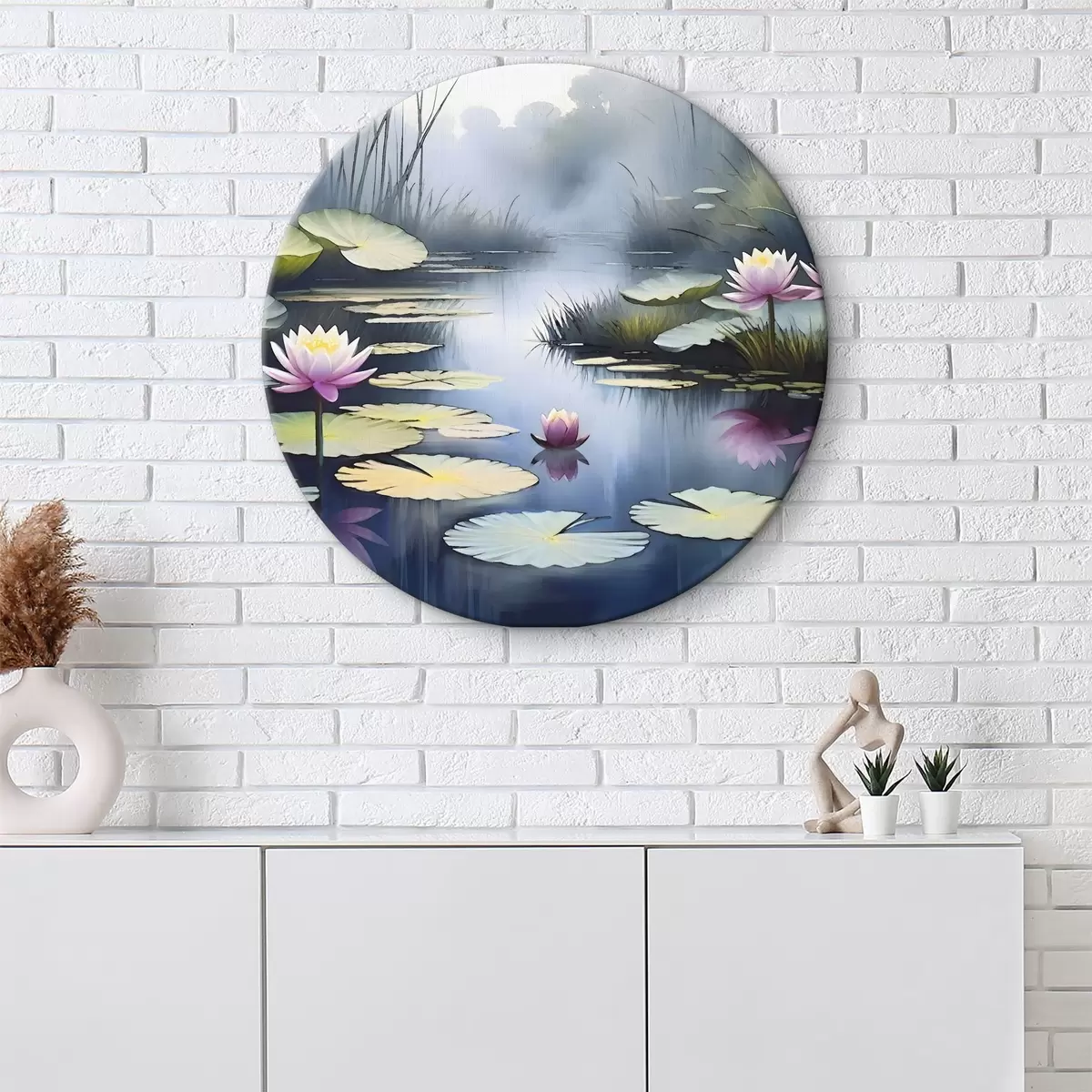 Quadri rotondi Fiori e piante di ninfea r38109