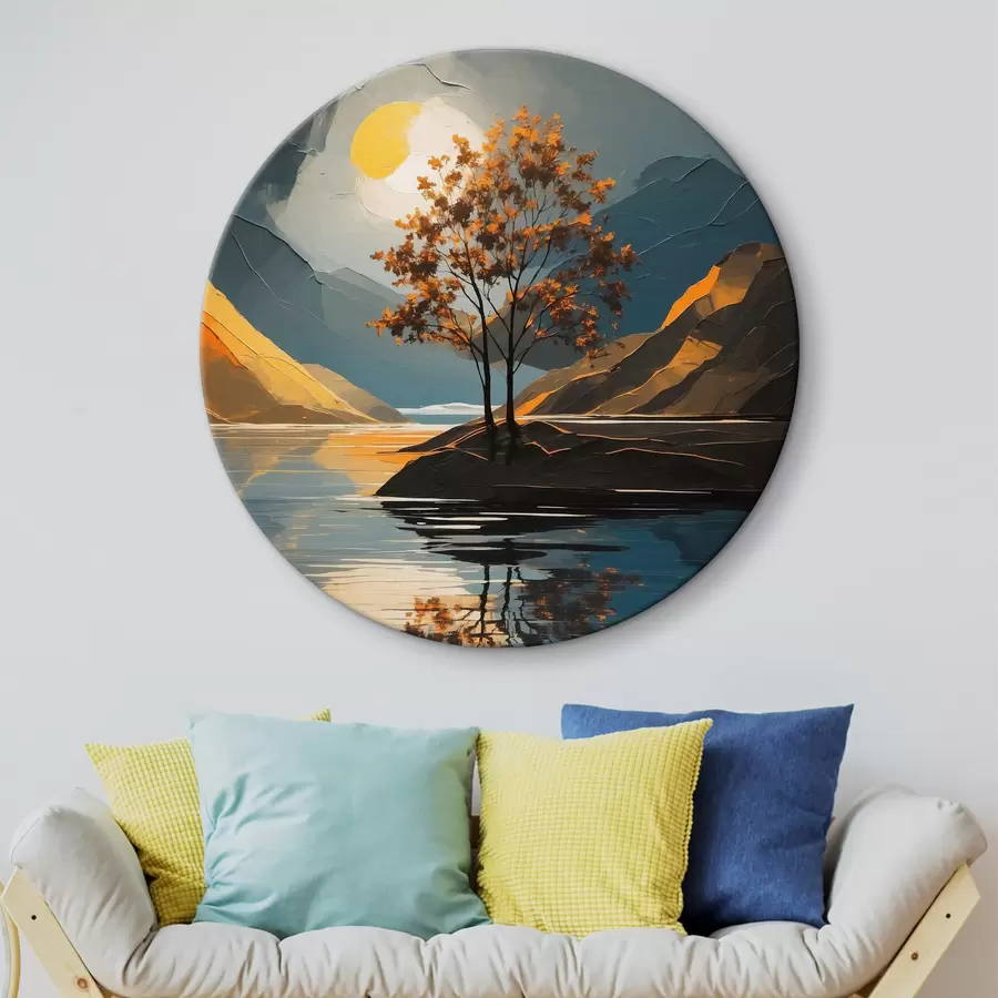 carta da parati Un albero su un'isoletta del lago nr. r38112