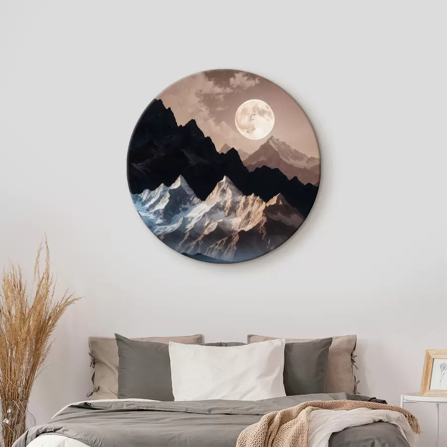 carta da parati Luna su montagne e nuvole nr. r38122