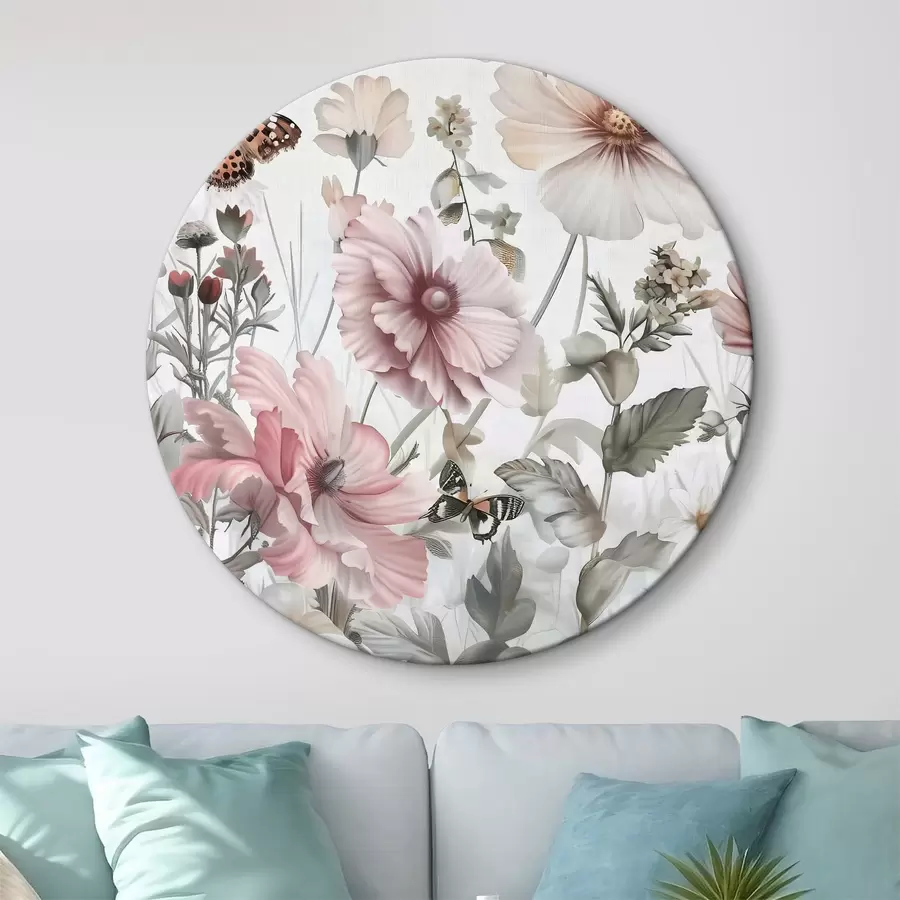 carta da parati Primo piano di fiori e farfalle nr. r38153