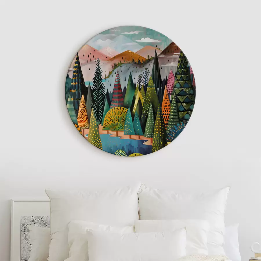 carta da parati Un dipinto di alberi e un fiume nr. r38157