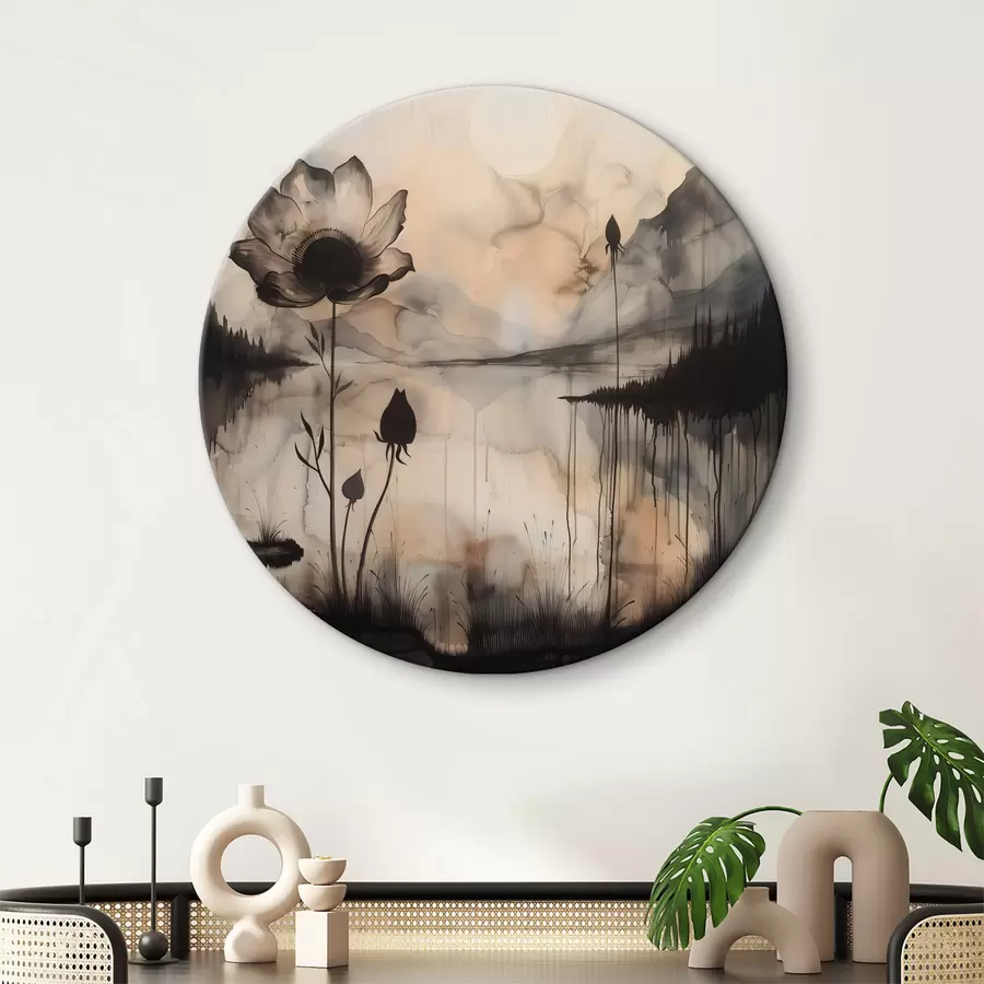 carta da parati Il dipinto di un fiore e di un lago nr. r38161