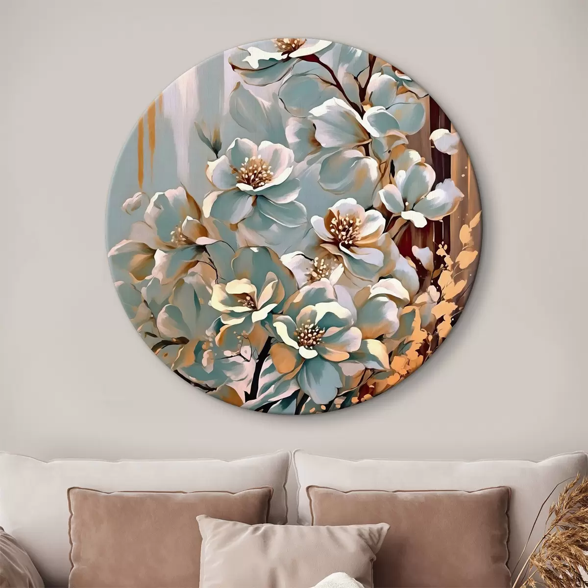 Quadri rotondi Immagine di fiori sulla parete r38167