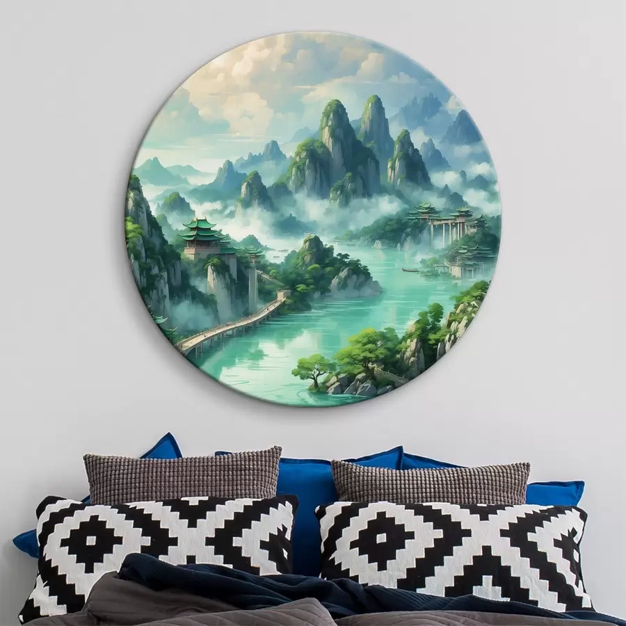 carta da parati Fiume con ponte ed edifici nr. r38184