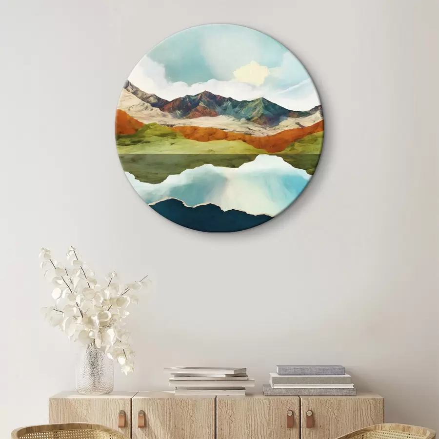 carta da parati Riflesso dell'acqua sulle montagne e sul cielo nr. r38193