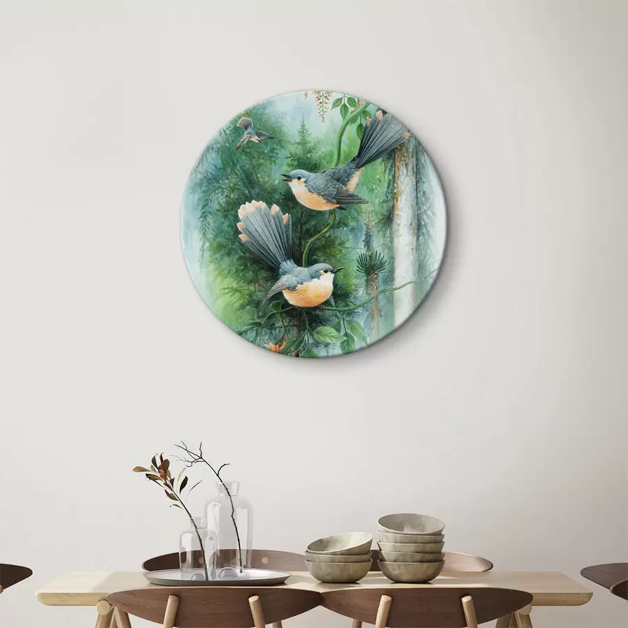 carta da parati Dipingere uccelli su un ramo d'albero nr. r38202