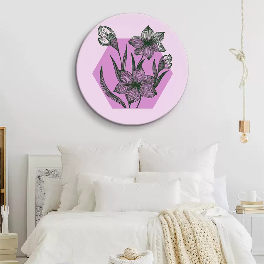 carta da parati Disegno di fiori su sfondo viola nr. r38213