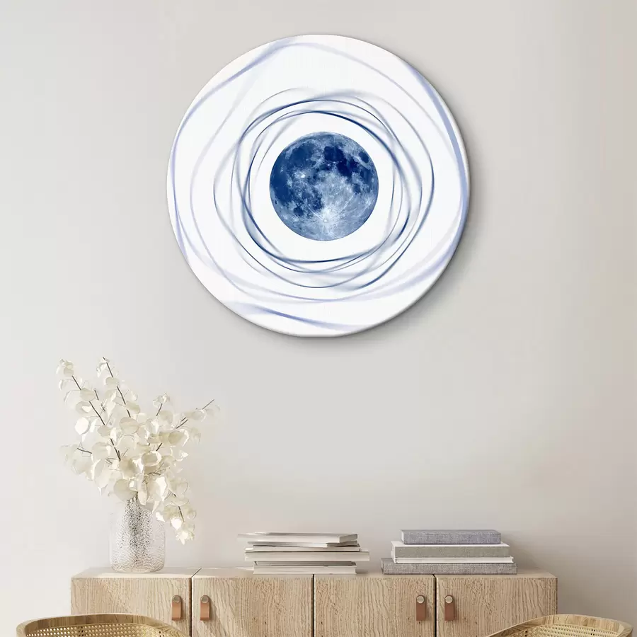 carta da parati Un pianeta blu circondato da un cerchio che gira nr. r38279