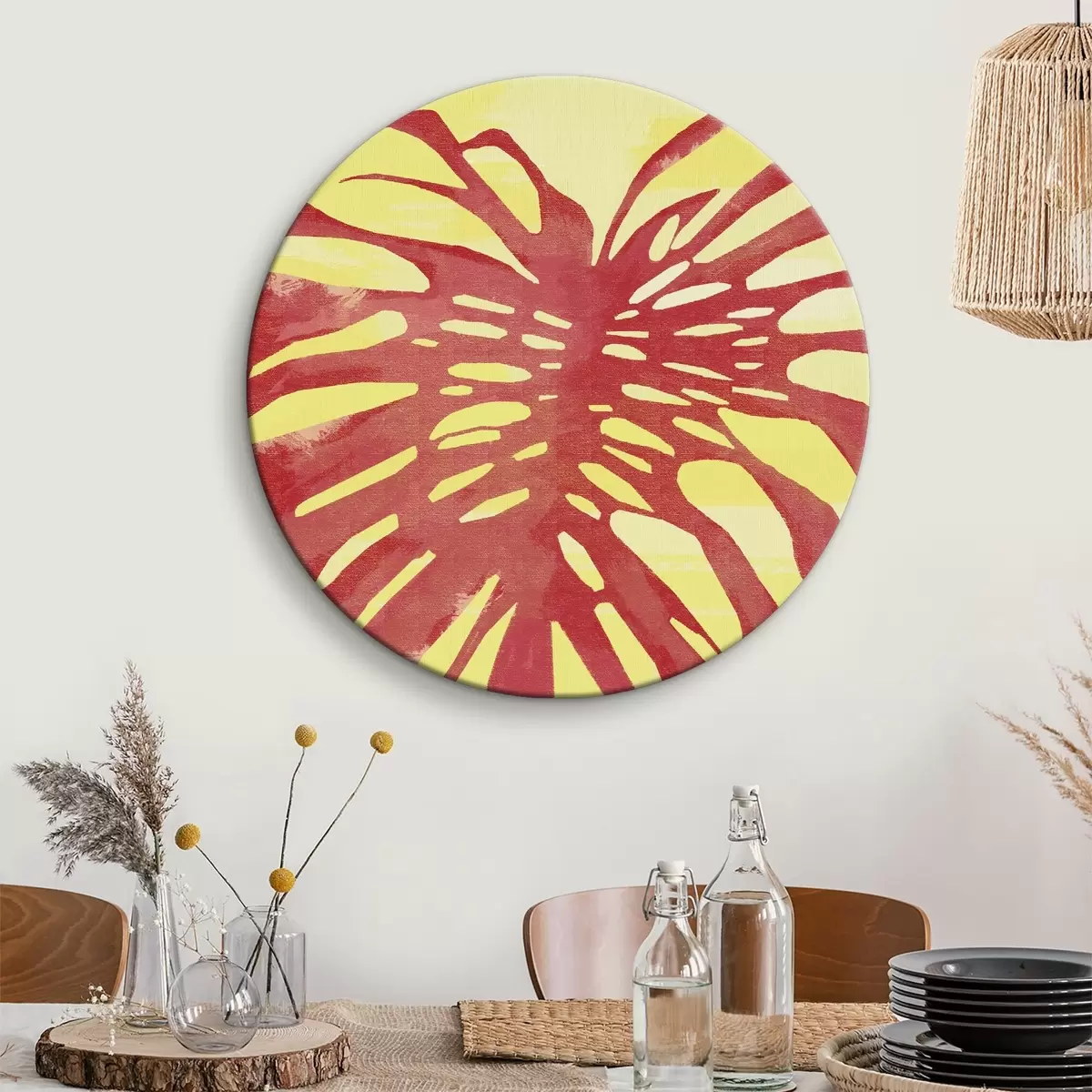 Quadri rotondi Vibrante esplosione tropicale astratta r38283