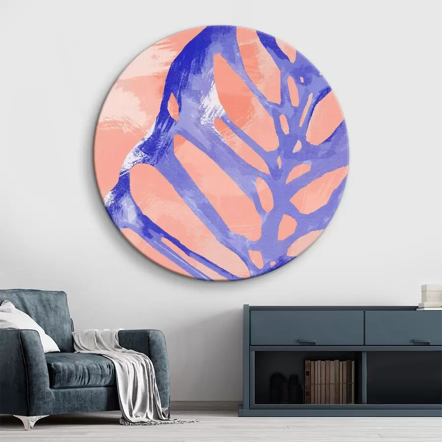 carta da parati Foglia blu e viola nr. r38284