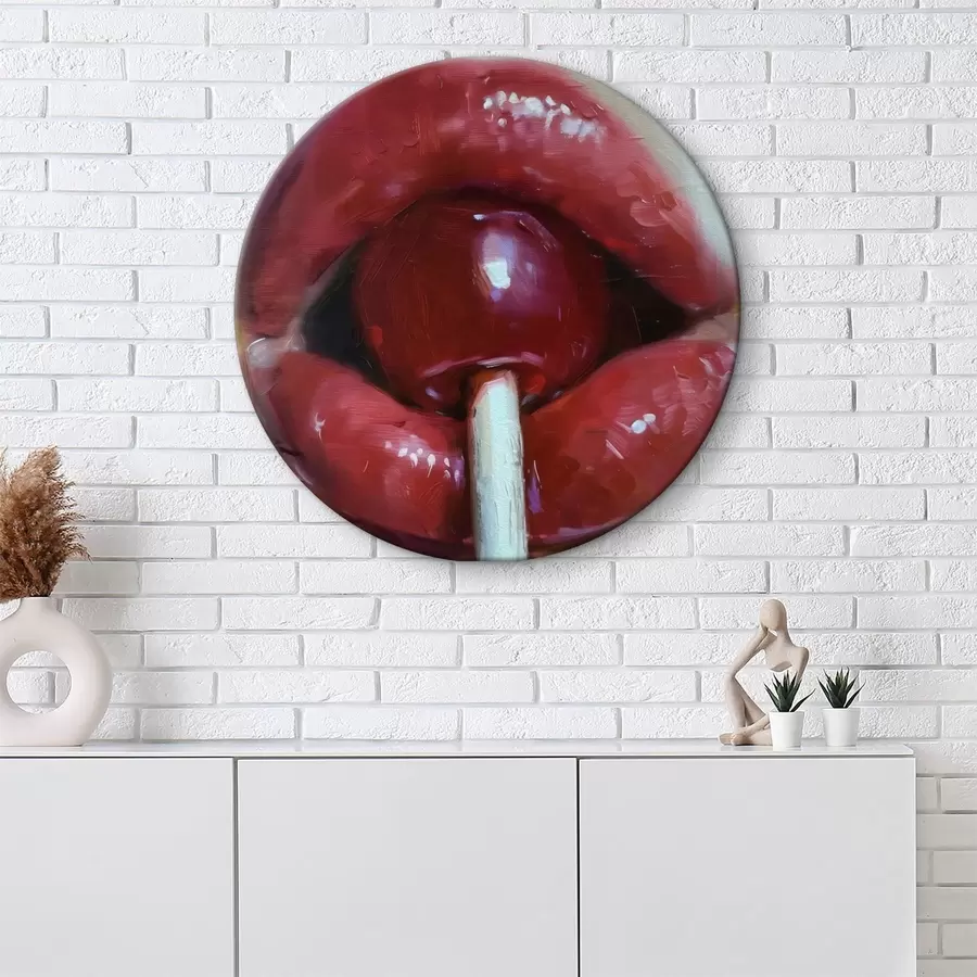 carta da parati Primo piano della bocca con lecca-lecca. nr. r38293