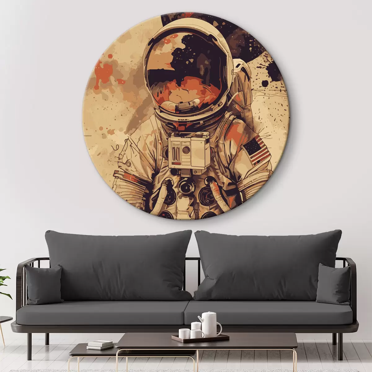 Quadri rotondi Astronauta in tuta spaziale r38315