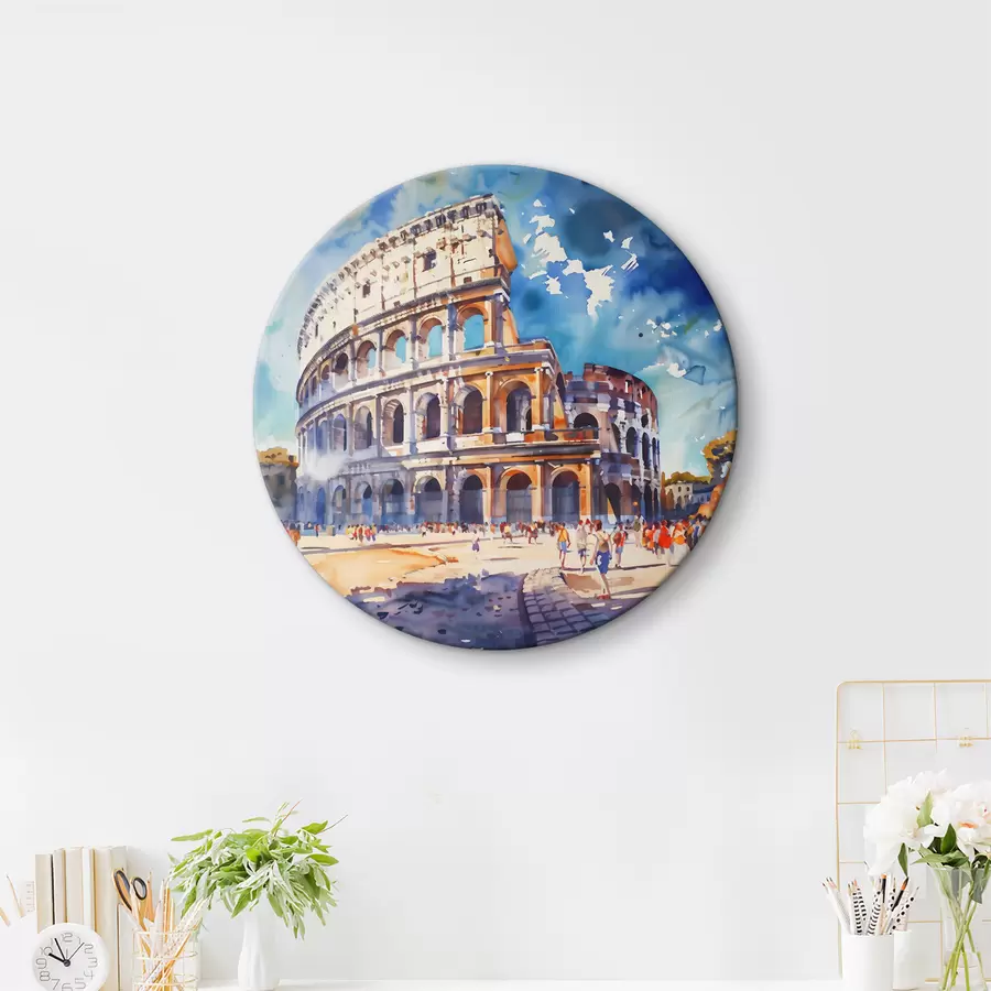 carta da parati Acquerello di un grande edificio con molti archi nr. r38326