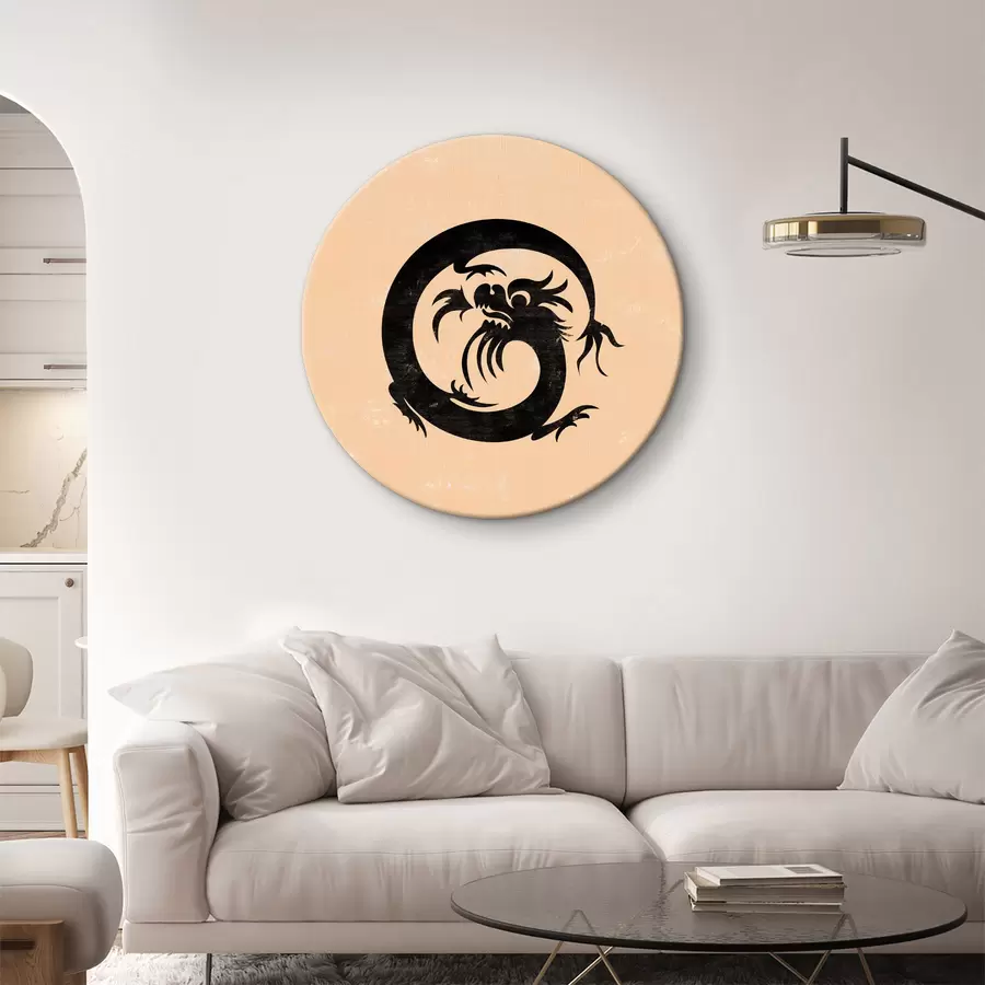 carta da parati Drago nero con una lunga coda nr. r38339