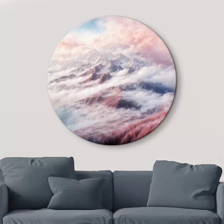 carta da parati Catena montuosa con nuvole e alberi nr. r38358