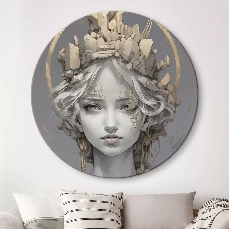 carta da parati Donna con corona di pietre nr. r38432