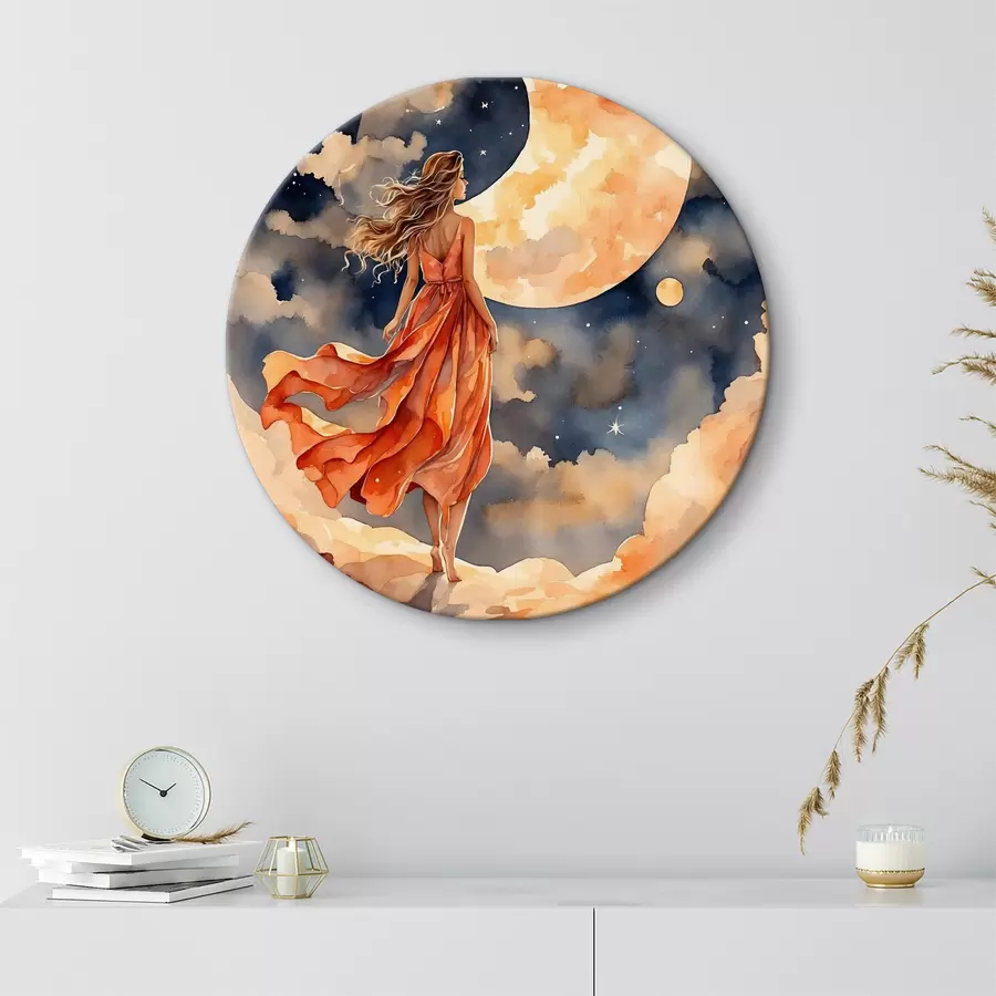 carta da parati Donna vestita che cammina su una nuvola nr. r38440