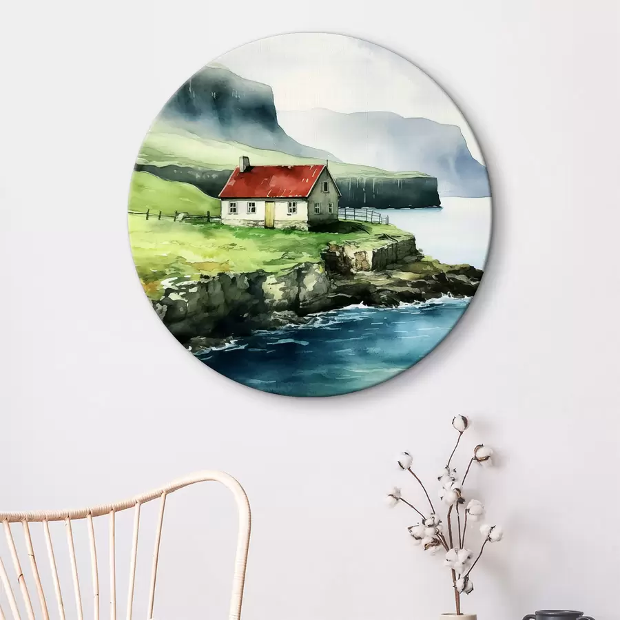 carta da parati Casa su una scogliera sopra l'acqua nr. r38478