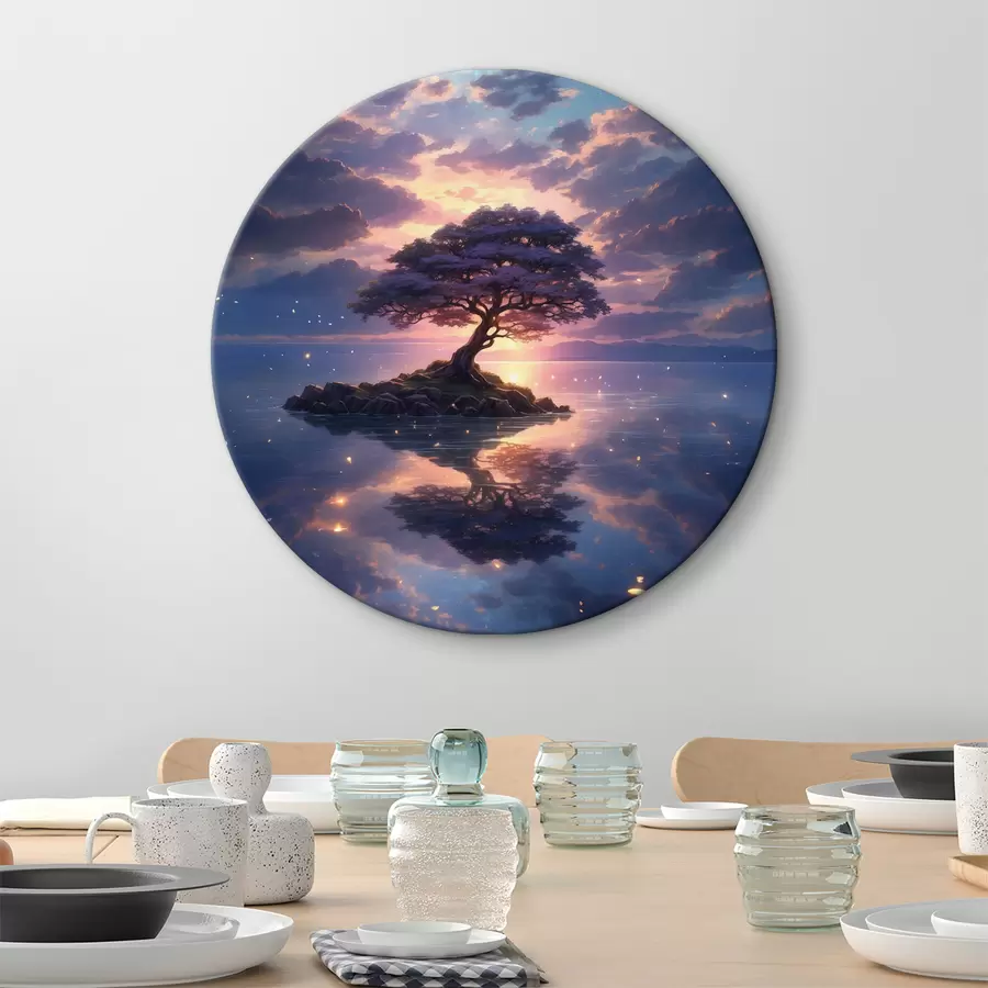 carta da parati Un albero su un isolotto nell'acqua nr. r38578