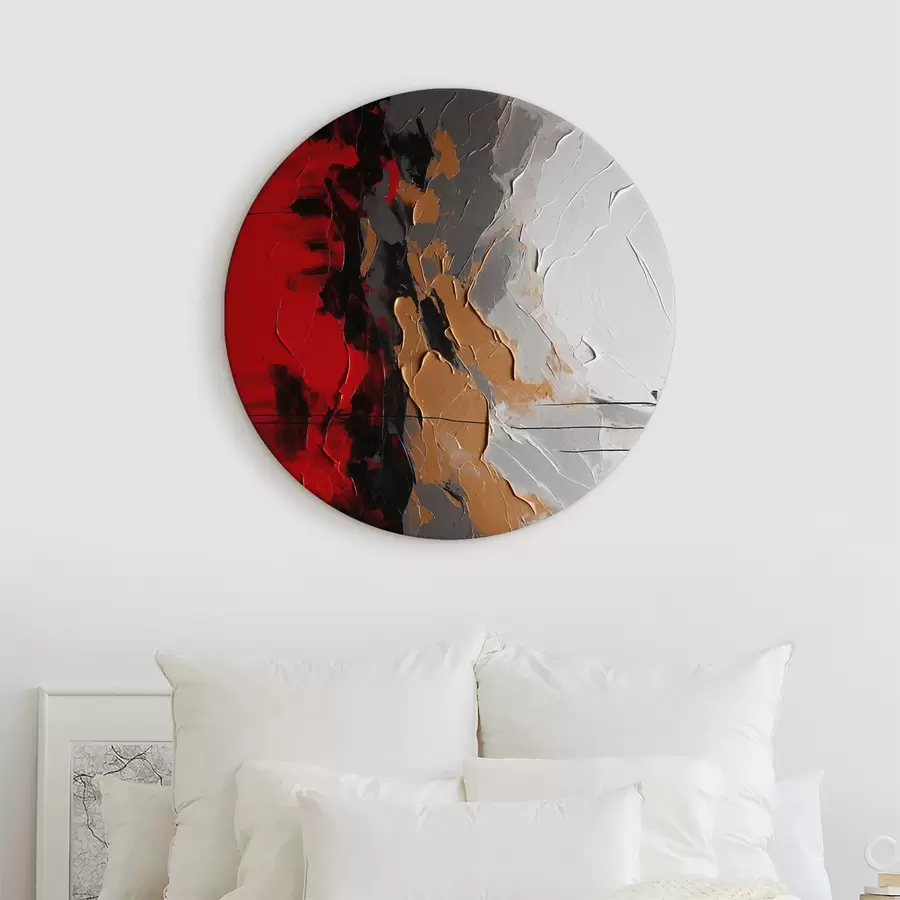 carta da parati Tratti decisi di rosso, bianco e grigio nr. r38580