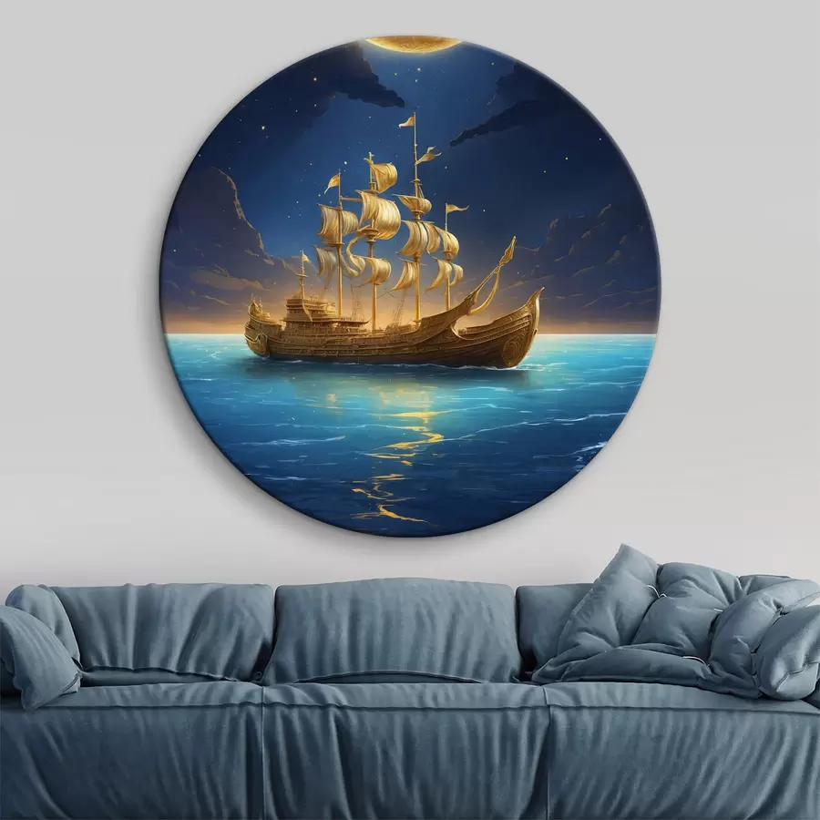 carta da parati Barca sull'acqua con la luna sullo sfondo nr. r38587