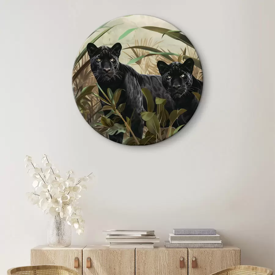 carta da parati Due tigri nere nella giungla nr. r38618