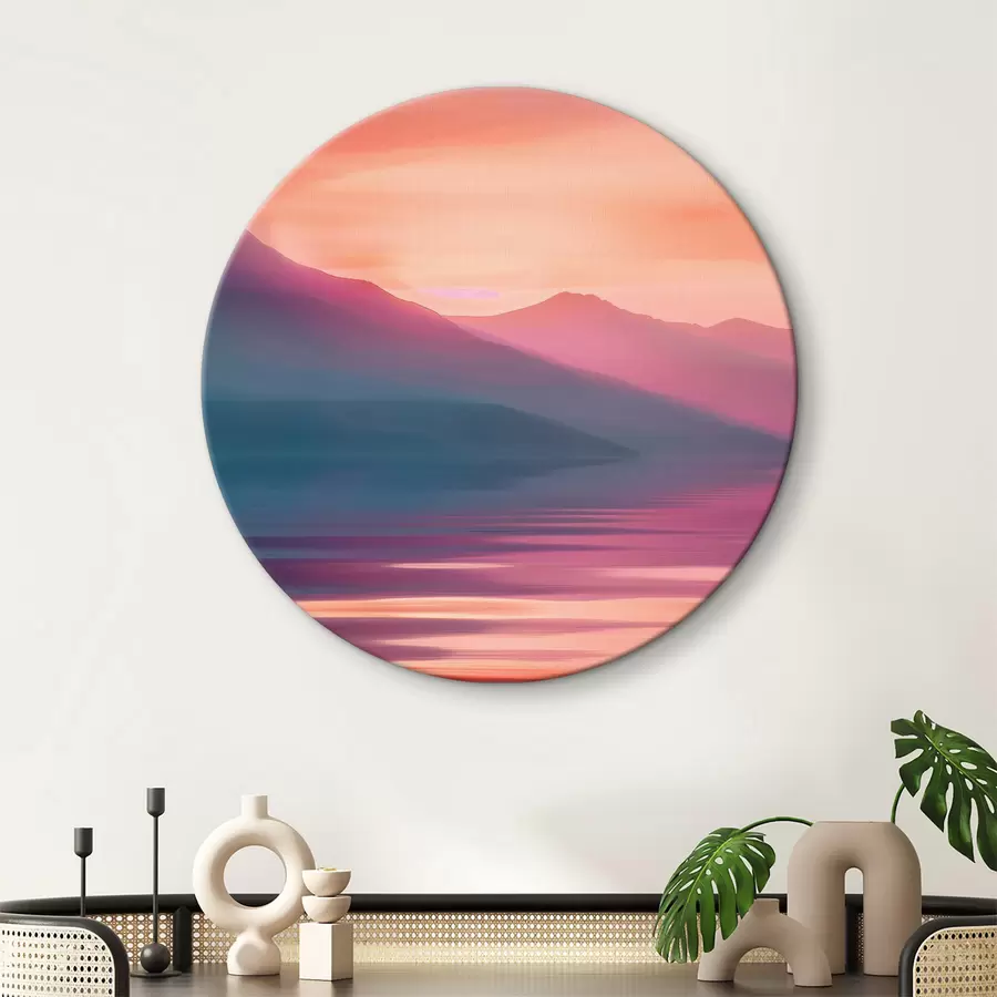 carta da parati Uno specchio d'acqua con montagne in lontananza nr. r38621