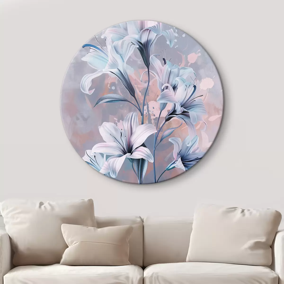 Quadri rotondi Immagine di fiori sulla parete r38625