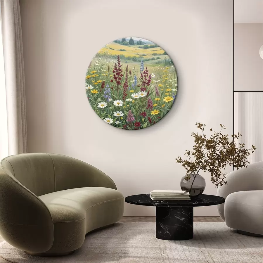 carta da parati Un prato lussureggiante e colorato con una varietà di fiori selvatici nr. r39407