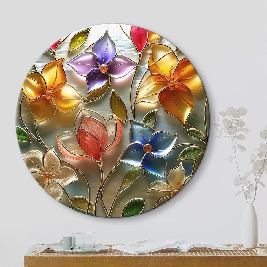 carta da parati Orchidee di vetro colorato che brillano al sole nr. r39447